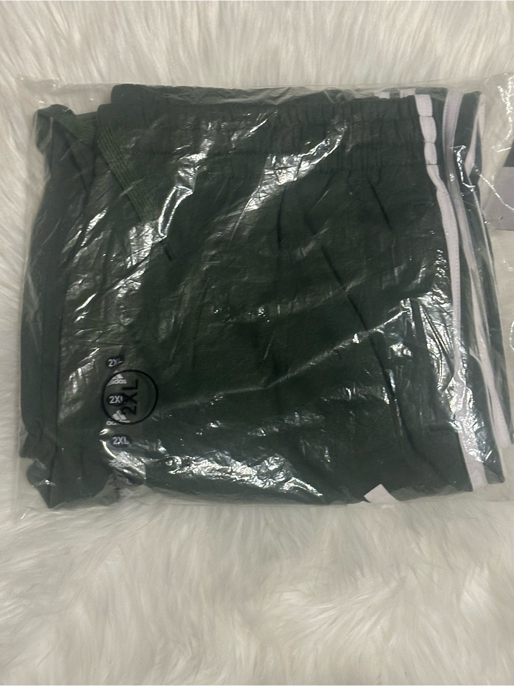 adidas Forest Green Track Pants with White Logo & Piping